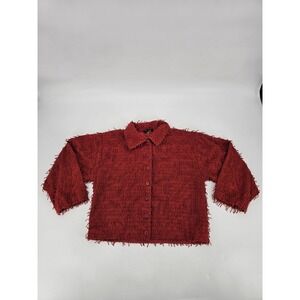 Ann Maurice Womens Blazer Sz Small Art-to-Wear Jacket Red‎